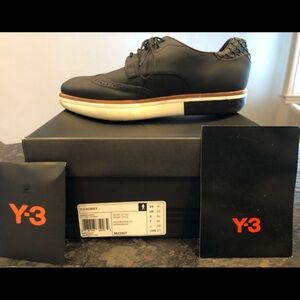 Men’s Y-3 Korey Black Nubuck Wingtip Shoes